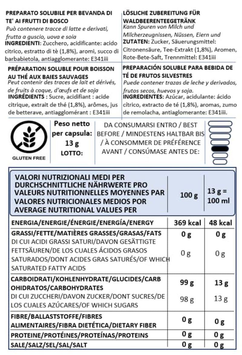 Caffè Vulcanus - Miscela di tè da 60 capsule, gusto: tè inglese, tè alla pesca, tè al limone e tè ai frutti di bosco - capsule compatibili con Nescafè Dolce Gusto