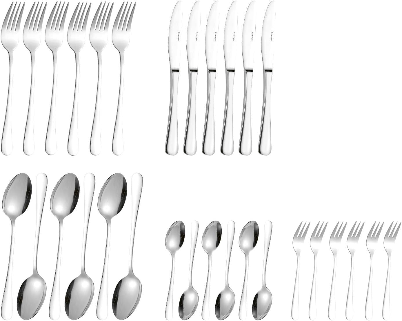 Set Posate Sylvia In acciaio inox 18/0 Lucido 30 pezzi Kitchen Naty Shop