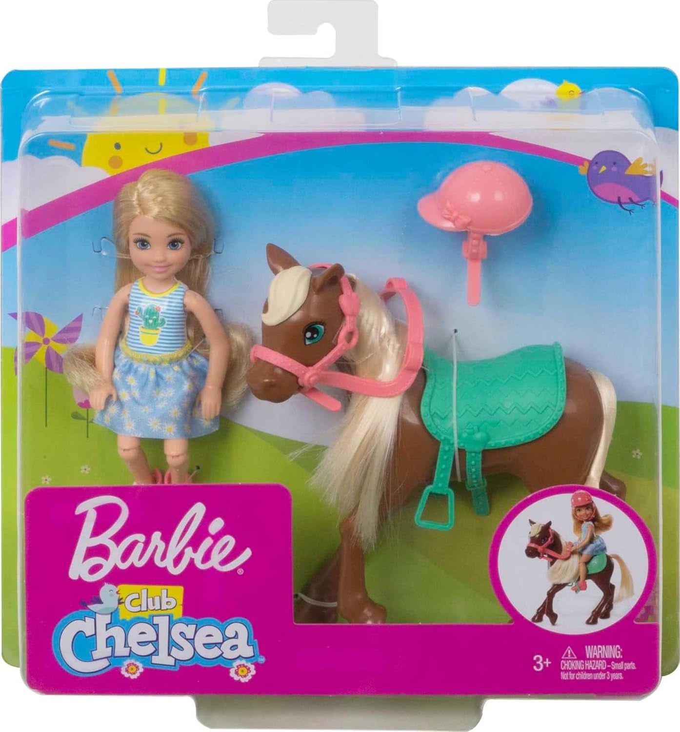 Barbie GHV78 - Club Chelsea Playset con bambola e cavallo, ca. Giocattolo regalo biondo da 15 cm con moda e accessori per bambini da 3 a 7 anni Naty Shop Dolls