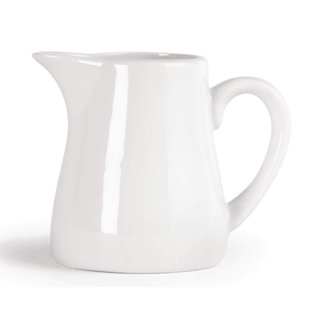 Olympia Whiteware Servierkannen 170 ml/6 oz (6er-Pack), weisses Porzellan - Kanne mit Henkel, ideal für Milk, Sahne, Vanillepudding, Soßen, Bratensoße - spülmaschinen- und mikrowellengeeignet, Café-Restaurant-Hausgebrauch, U819