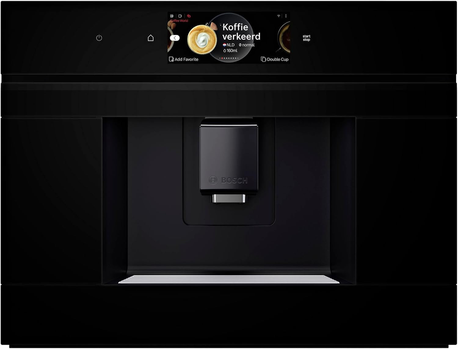 Bosch CTL7181B0, Macchina per caffè espresso automatica da incasso intelligente Serie 8, 45,5 x 59,4 cm, Touch Screen TFT, Macinino in ceramica molto silenzioso, Funzione autopulente AutoMilk Clean, Serbatoio dell'acqua da 2,4 L, Nero