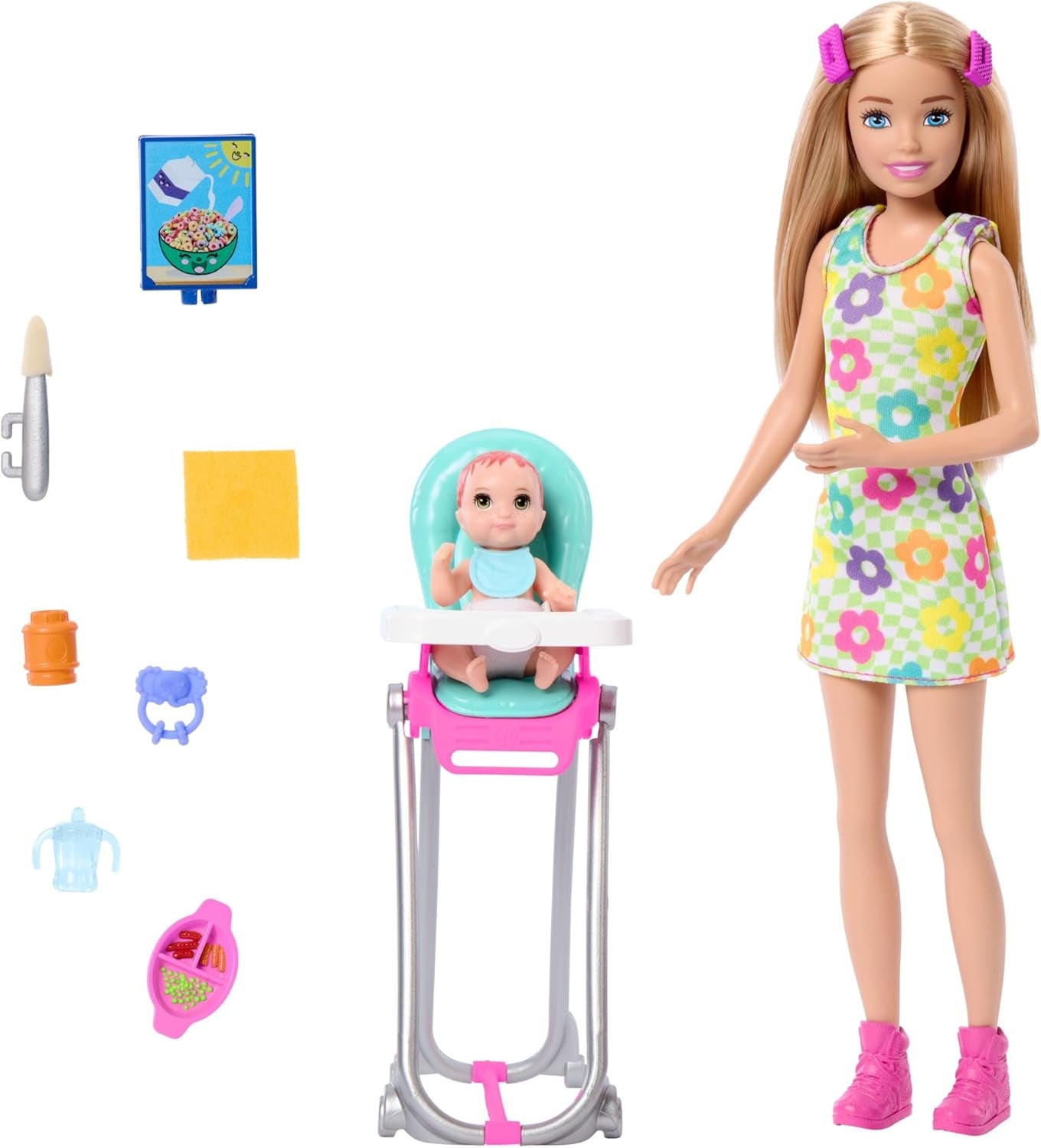 Barbie Skipper bambola e accessori Playset Cibo Babysitting Set Giocattolo che cambia colore HTK35