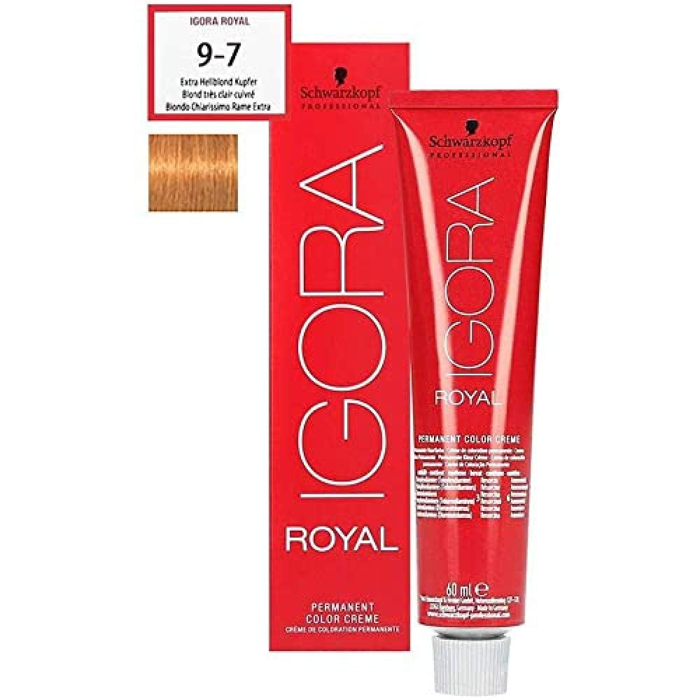 Igora Royal 9-7 biondo chiarissimo ramato, 79 g Tintura per capelli Naty Shop 9-7 Novità 60 Ml (1 confezione)
