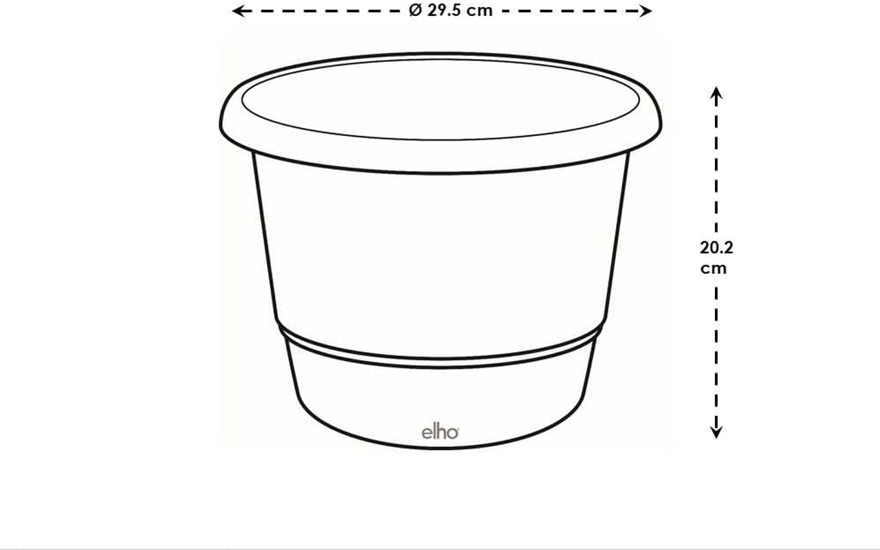 elho Amiga Round 30 - Vaso da fiori per interni ed esterni - 100% plastica riciclata - Ø 29,5 x H 20,2 cm - Beige/Beige fungo
