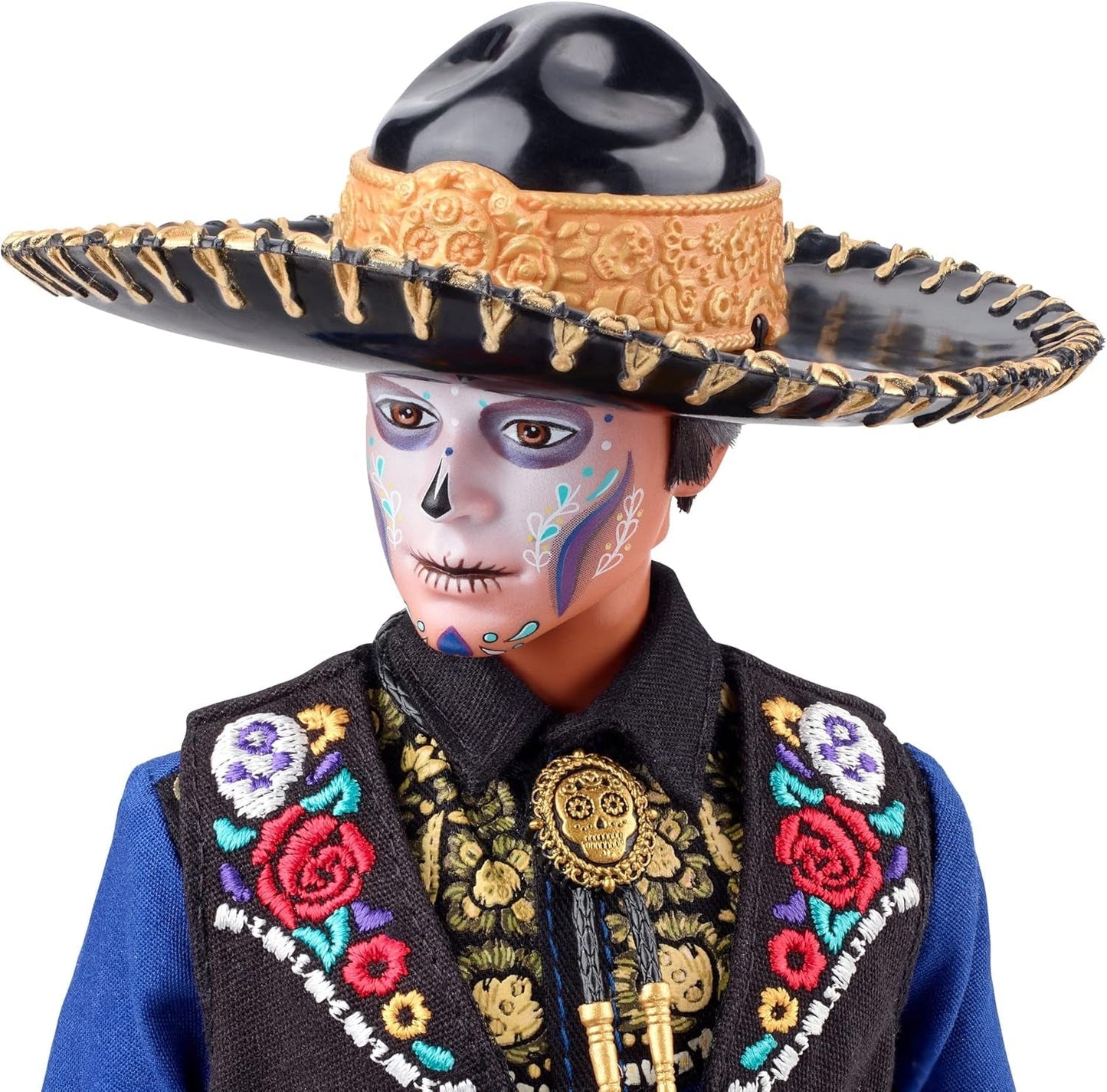 Ken Barbie 2022 Día De Muertos Bambola con camicia, gilet e sombrero, pittura per il viso Calavera, regalo per collezionisti
