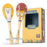 HEJ LØNNE set di 2 campanelli di legno - Maracas per bambini - strumento musicale in legno per promuovere le capacità motorie, la coordinazione e il comportamento sociale - campana di legno per bambini - giocattolo per bambini Jucarii Bebe Naty Shop Titolo predefinito