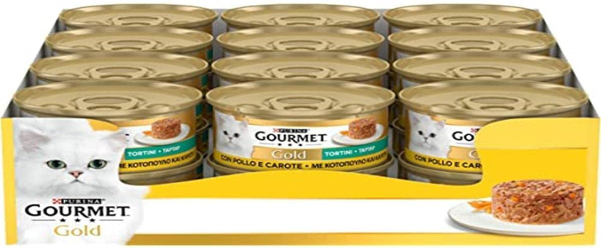 Purina Gold Polpette Vegetali Moist di Pollo e Carote, 24 lattine da 85g ciascuna