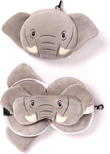 Cuscino da viaggio, rotondo, peluche, elefante e maschera per gli occhi, unisex, taglia unica, unisex, vita Cuscini da viaggio unici Naty Shop Titolo predefinito