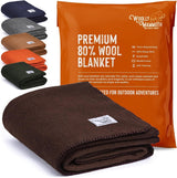 Coperta da campeggio Woolly Mammoth Woolen Co., extra large, lana merino, L'attrezzatura esterna perfetta per bushcraft, campeggio, trekking, escursionismo, sopravvivenza o coperta da cabina. Marrone, 168 X 228 Letti e coperte Woolly Mammoth Woolen Company Marrone 167,6 X 228,6 cm