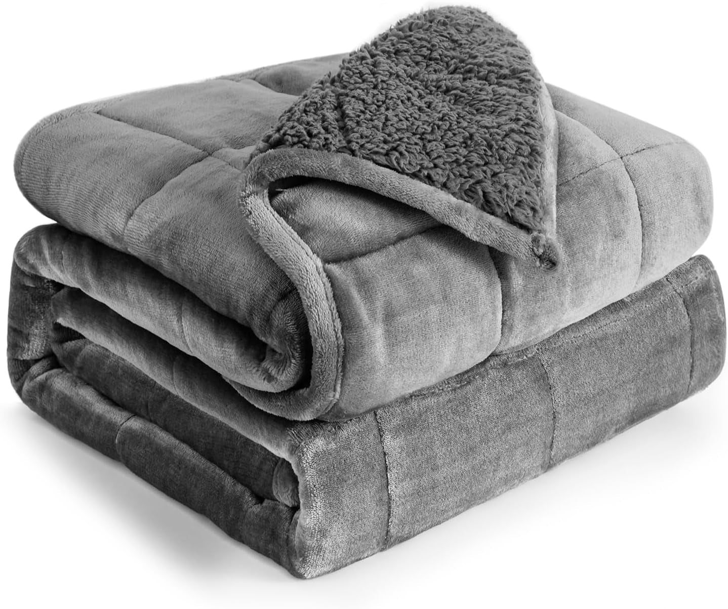Coperta con ponderazione Cottonblue 6,8 kg Queen Size Flanella Shaggy Sherpa Coperta con ponderazione per adulti Comode coperte ponderate per piumoni pesanti lenitivi e rilassanti 152,4 x 203,2 Naty Shop Quilts & Quilts Grigio 48 x 72 12 lb