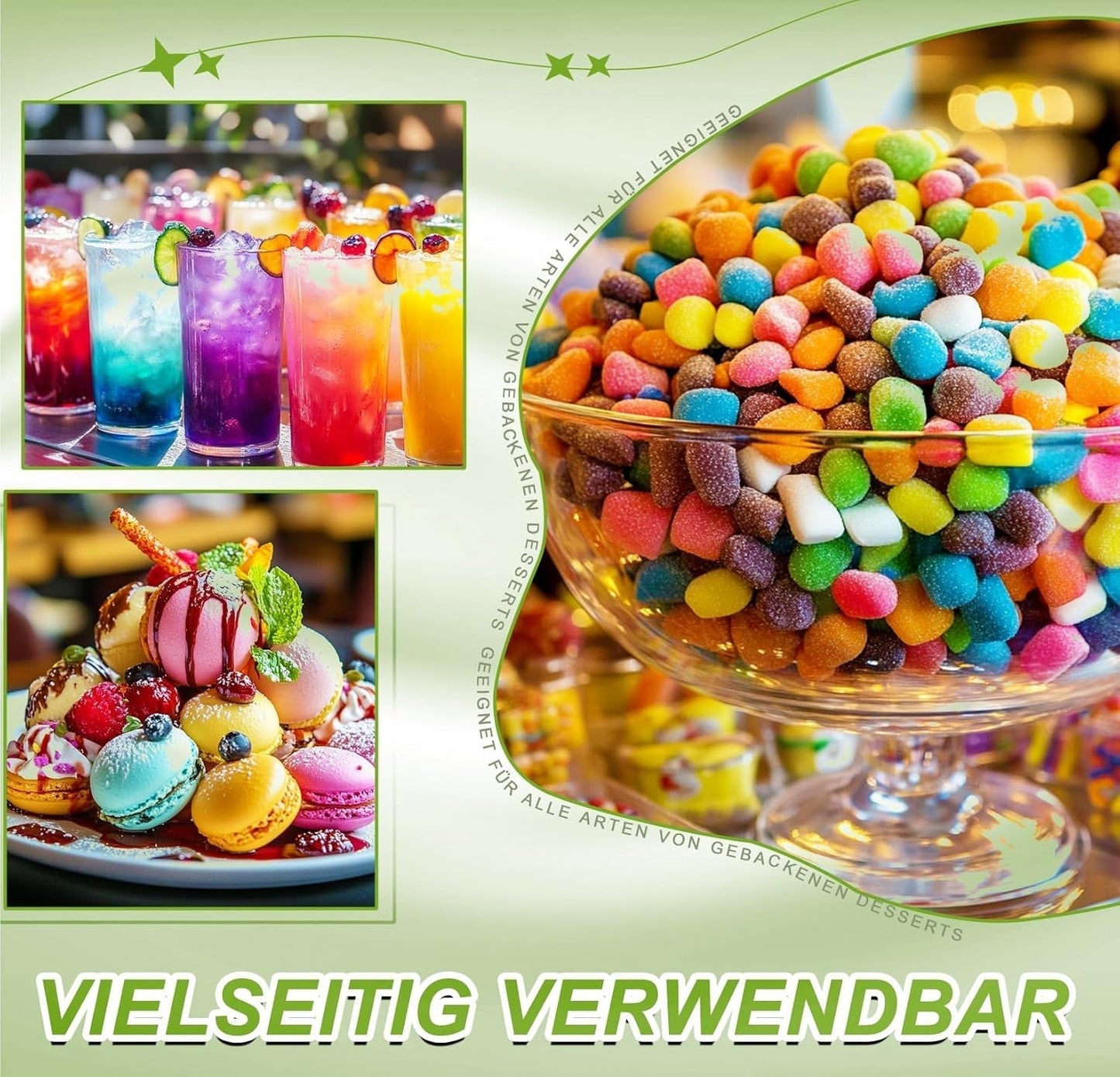 Colorante alimentare in polvere - 24 coloranti alimentari altamente concentrati coloranti alimentari vivaci per torte, macarons, fondente, dolci al forno, glassa, crema al burro, biscotti - 2 g (ciascuno)