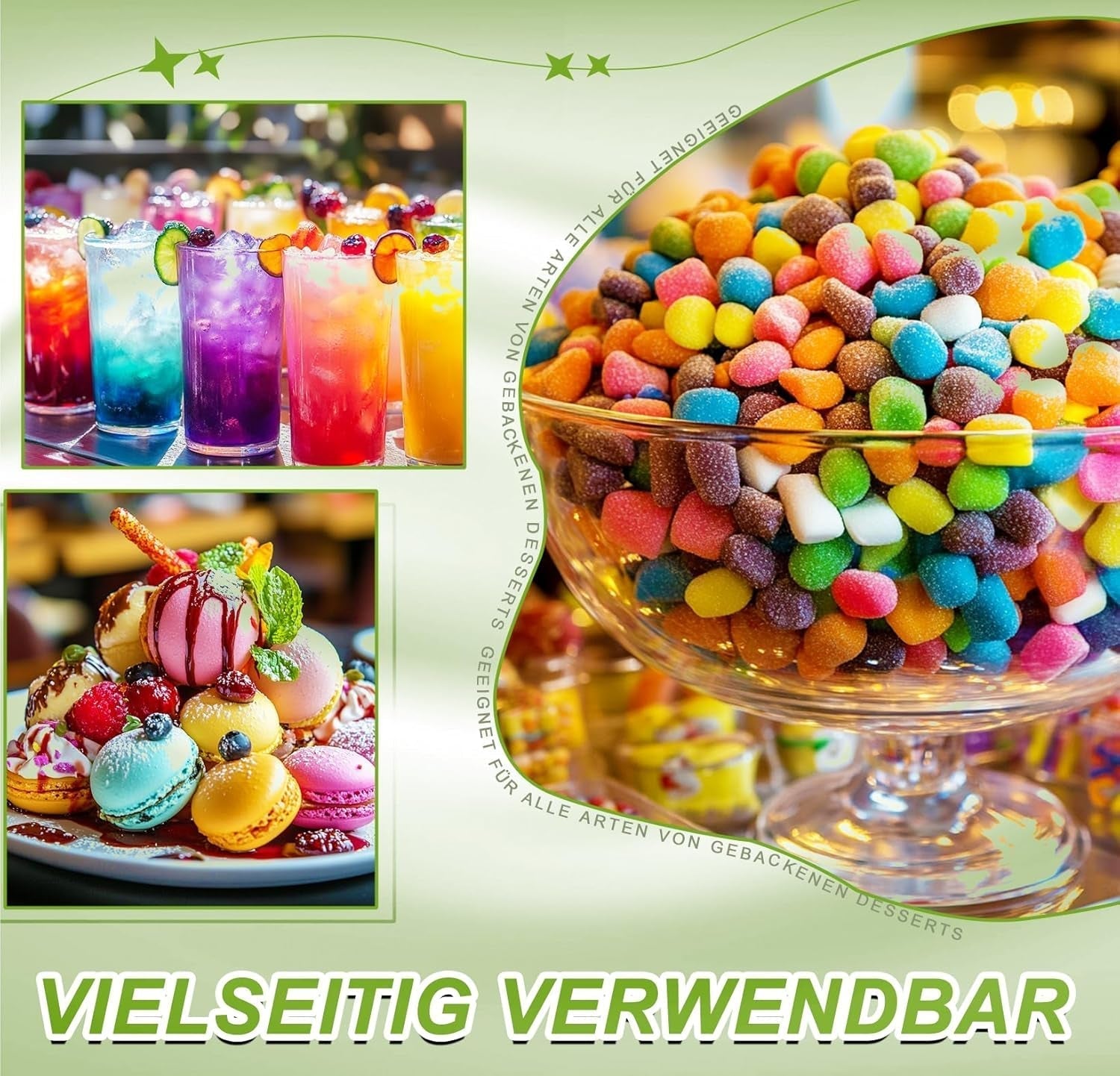Colorante alimentare in polvere - 24 coloranti alimentari altamente concentrati coloranti alimentari vivaci per torte, macarons, fondente, dolci al forno, glassa, crema al burro, biscotti - 2 g (ciascuno)