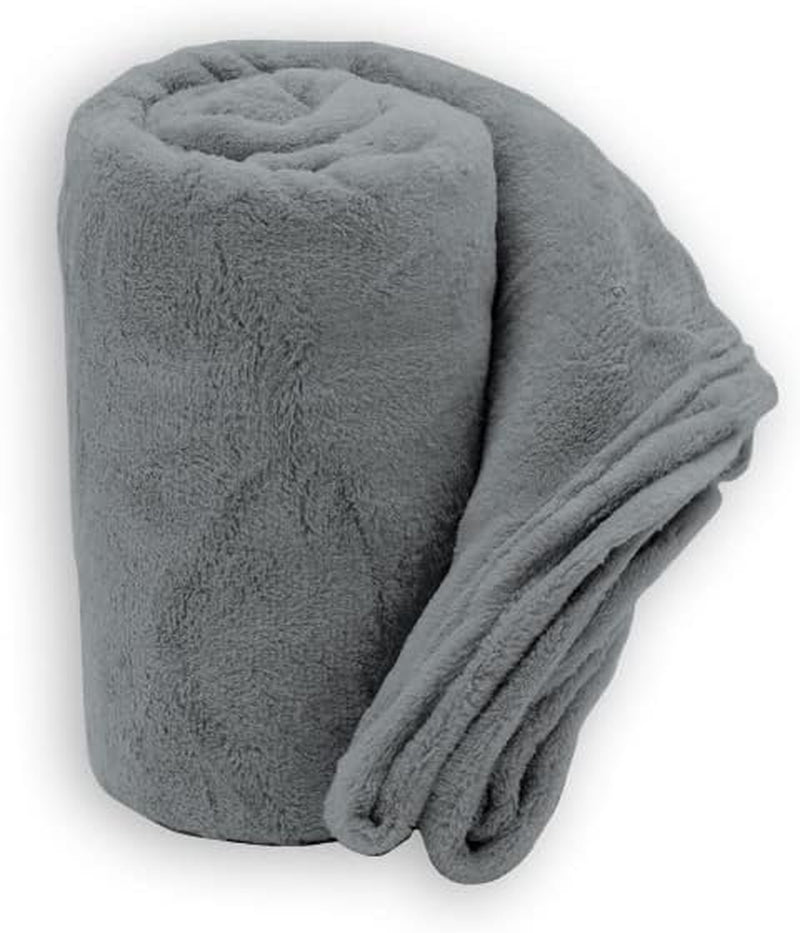 Coperta morbida | Plaid | Tocco morbido | 130 X 160 cm | Cipria Trapunte e Trapunte Naty Shop Grigio Perla 130X160