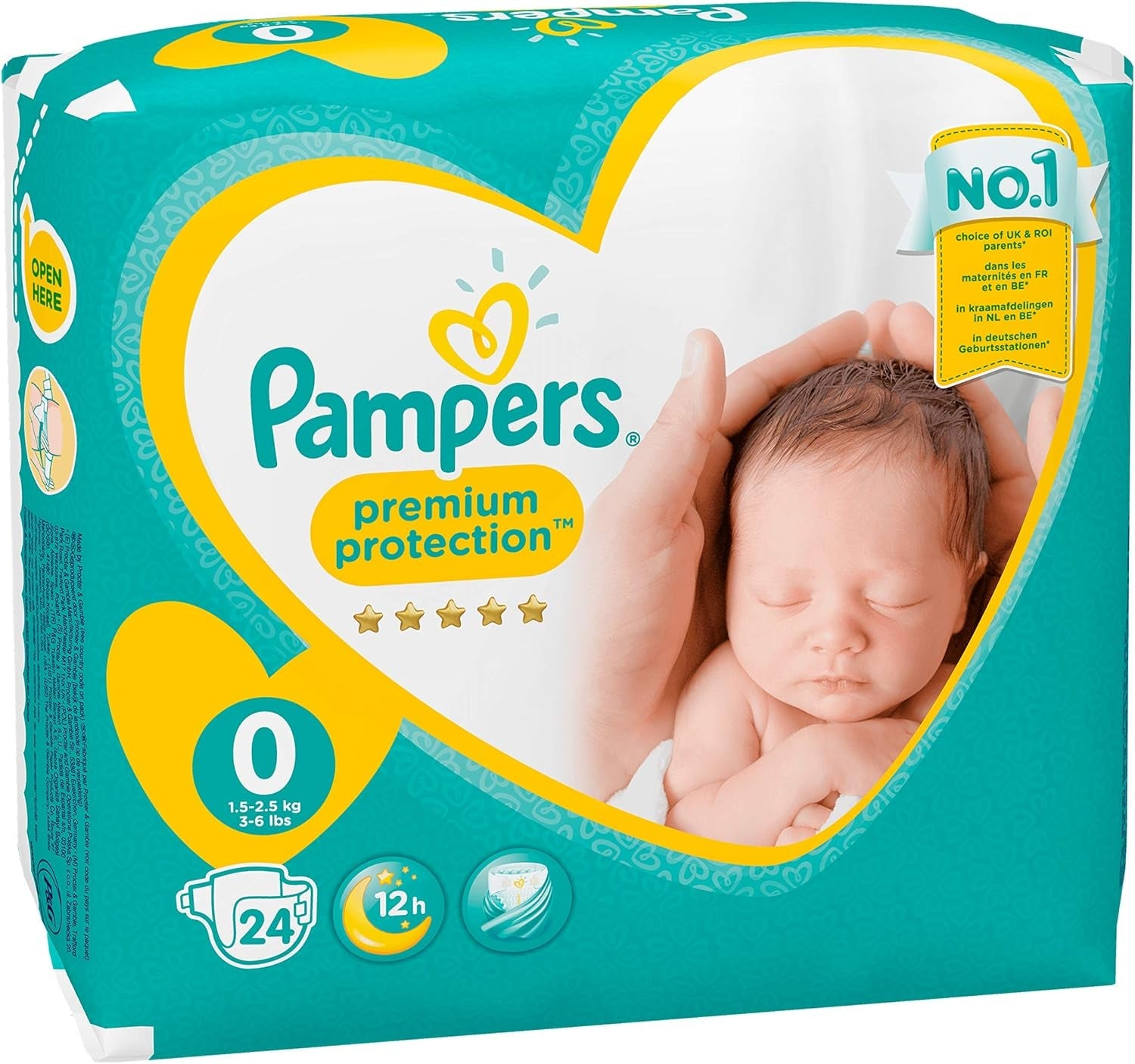 Pampers Protezione Premium Sterline, Taglia: 0