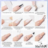 NAILGIL Smalto per unghie gel solido, Colla per unghie gel solido, Scultura per nail art 3D con set di strumenti, Salone per la casa fai-da-te, Trasparente 15G
