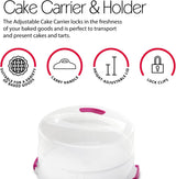 Contenitore per torte Metaltex, altezza regolabile, polipropilene, bianco/trasparente, ⌀ 30 cm, altezza regolabile 8 e 15 cm Contenitori per alimenti Naty Shop