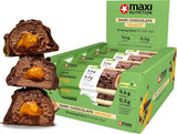 MaxiNutrition Barretta proteica vegana cremosa con cioccolato, arachidi e caramello 12x45g - barretta proteica vegana, 18% di proteine, 8,3 g per barretta, basso contenuto di zucchero (0,9 g), senza zuccheri aggiunti, senza aromi artificiali