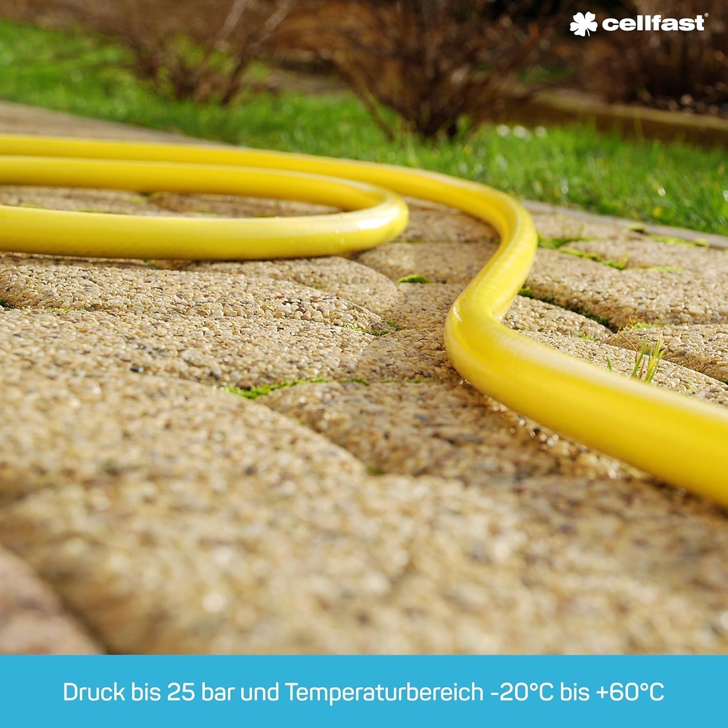 Tubo da giardino CELLFAST Tubo dell'acqua da 3,4 pollici a 3 strati Tubo flessibile per irrigazione da giardino con rinforzo in filo durevole Resistente ai raggi UV Anti-alghe 25 bar 50 metri e altro