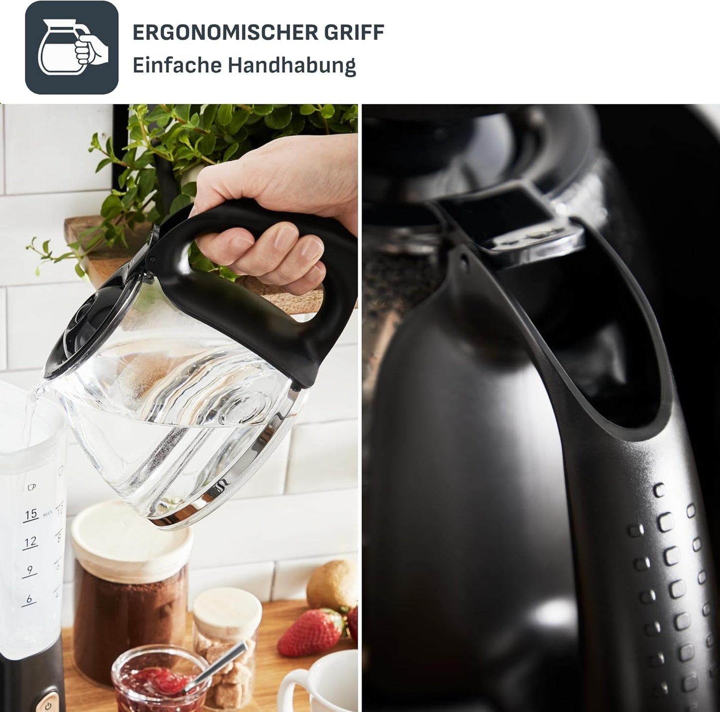 Macchina per caffè espresso con filtro Tefal Includeo, macchina per caffè espresso estremamente facile da usare, adatta per destrimani e mancini, apertura automatica del coperchio, 1,25 L, da 10 a 15 tazze, CM533811