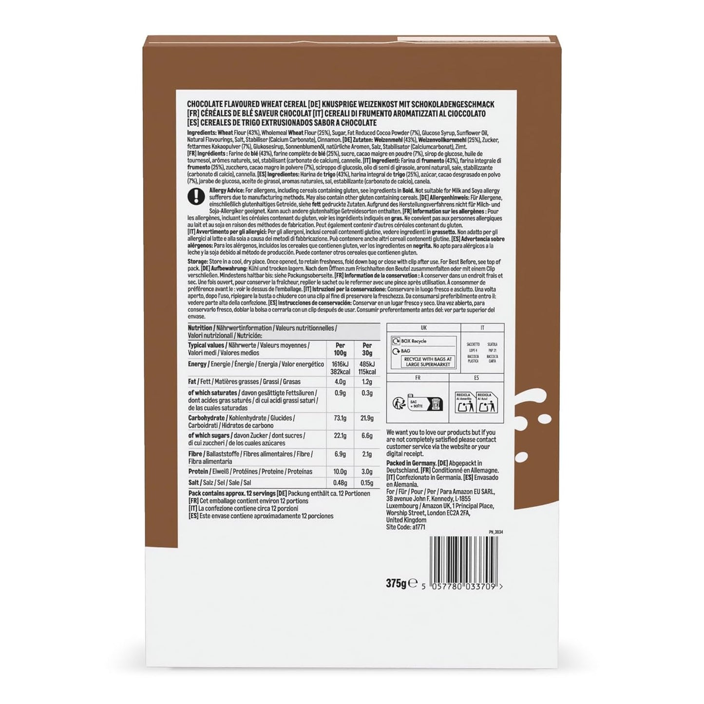 Barrette di cioccolato da Amazon, 375 g