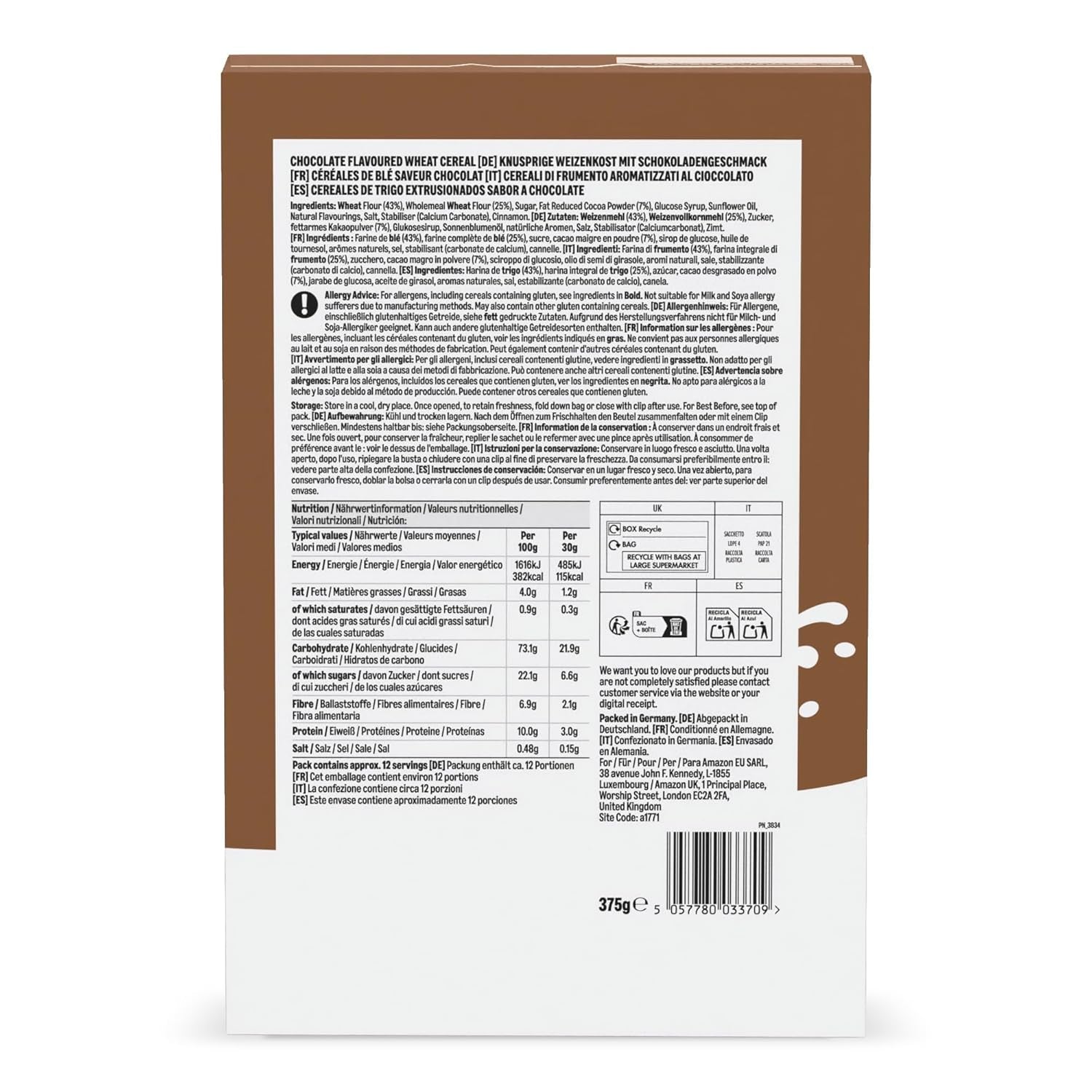 Barrette di cioccolato da Amazon, 375 g