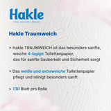 Carta igienica Hakle Traumweich - 16 rotoli, pulizia delicata per il benessere (confezione da 2)