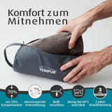 TEMPUR Cuscino da Viaggio in Memory Foam, Cuscino per Collo ergonomico, Borsa per Il Trasporto Inclusa, Antracite, Dimensioni 25 x 31 x 10/7 cm