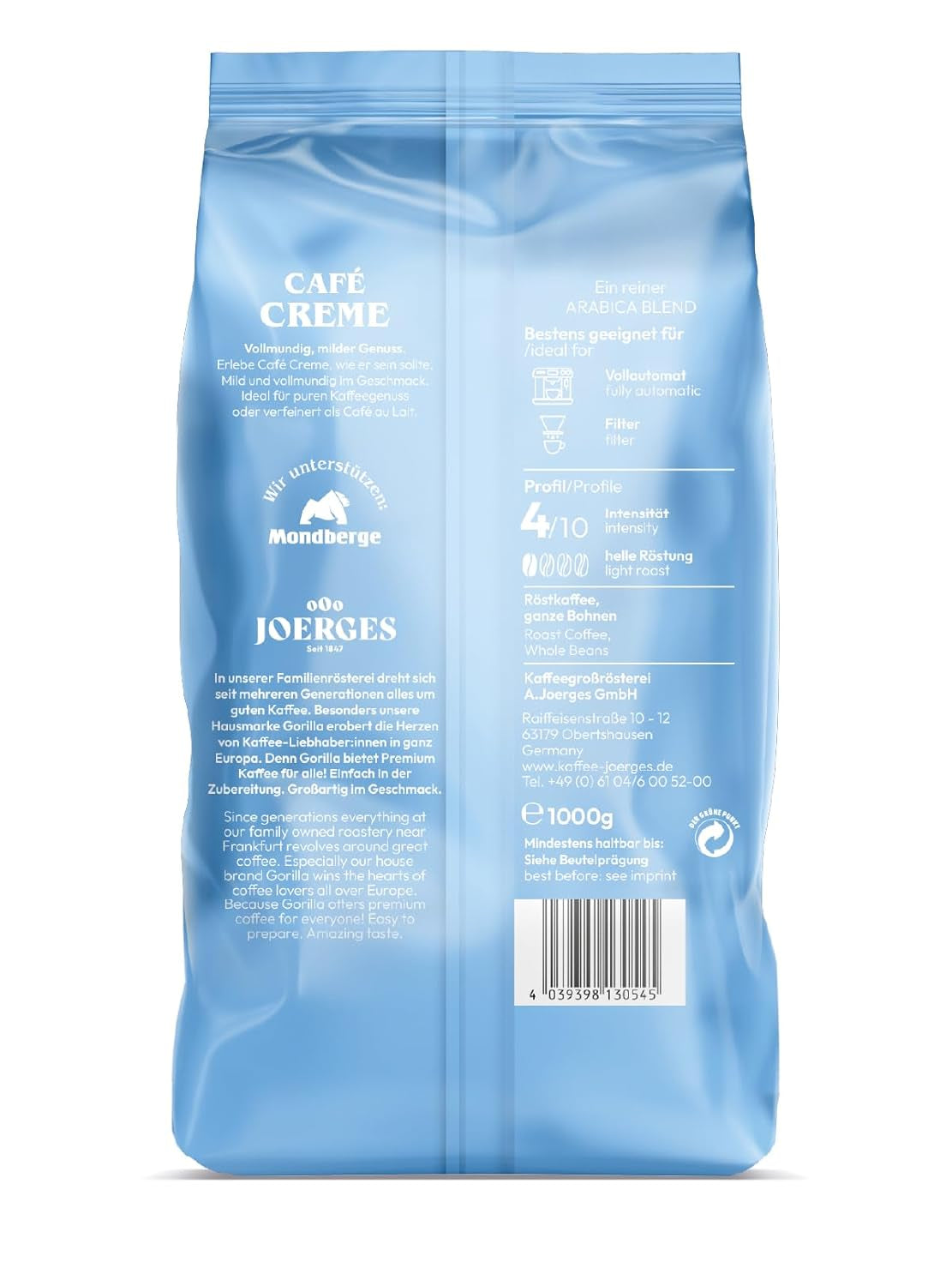 Gorilla Café Creme, 1 kg (confezione da 2)