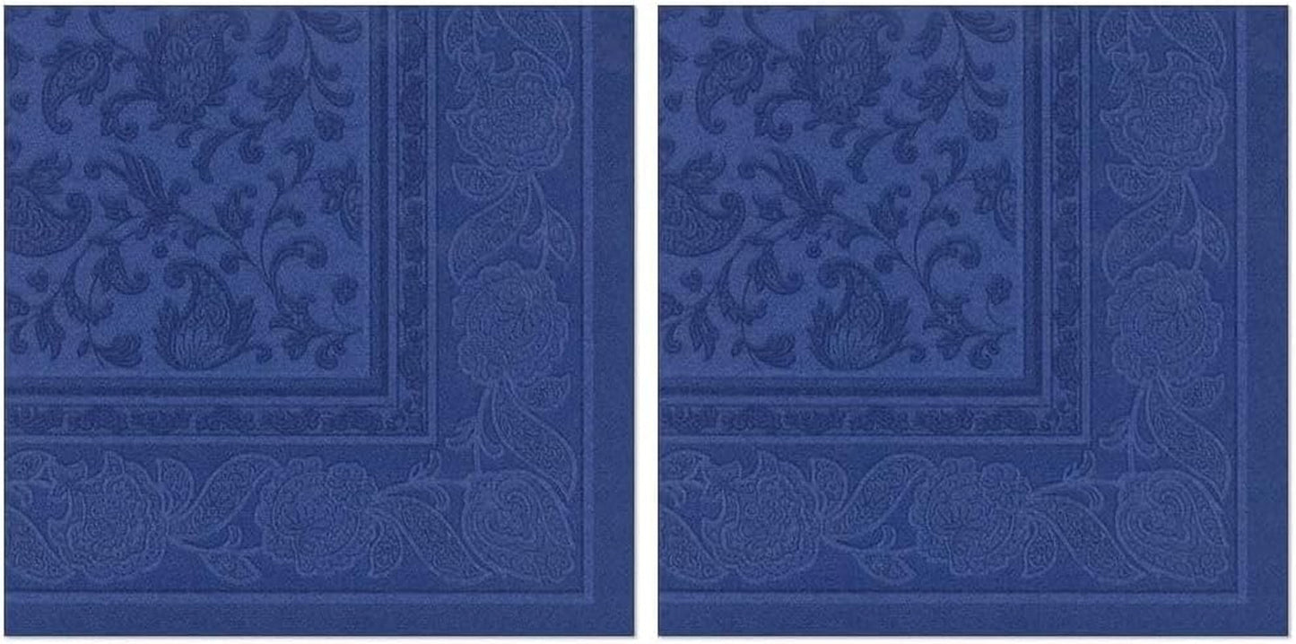 50 tovaglioli "ROYAL Collection" piega 1/4 40 Cm X 40 Cm blu scuro "Ornamenti"