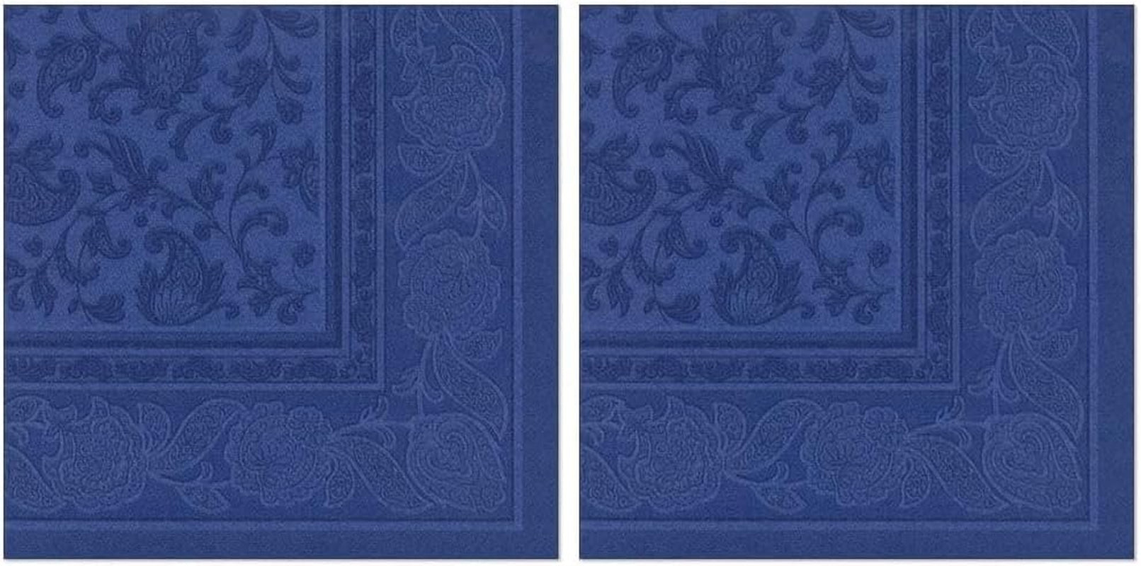 50 tovaglioli "ROYAL Collection" piega 1/4 40 Cm X 40 Cm blu scuro "Ornamenti"