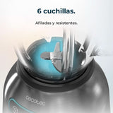 Robot da cucina Cecotec Power Black Titanium 2200MAX Smooth, 2200 W Maximale Leistung, 6 Klingen Aus Edelstahl, Funzione Ice Crush, Funzione Turbo e Smoothie, Funzione Autoclean Kitchen Naty Shop
