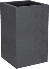 Vaso da fiori Basalt Up, quadrato, alto, 36 l, aspetto cemento, parete liscia, serbatoio dell'acqua, 29,5 x 29,5 x 49,5 cm, grigio antracite