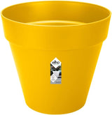 elho Loft Urban Round 40 - Vasi da fiori da esterno - 100% plastica riciclata - Ø 38,5 x H 35,3 cm - Giallo/Ocra