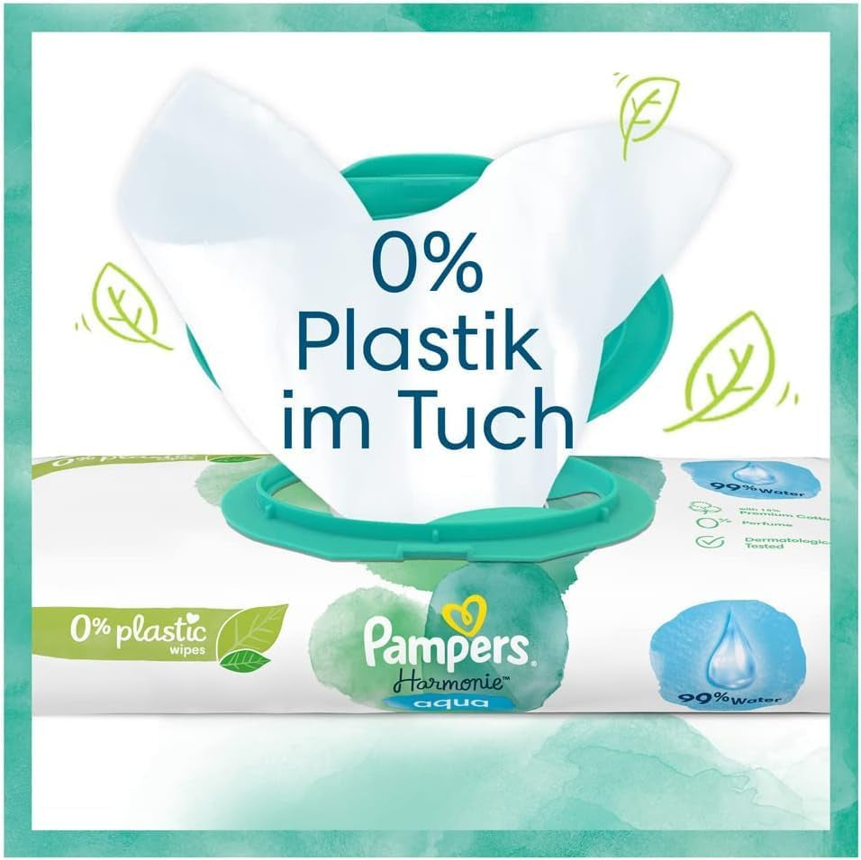 Set pannolini per bambini Harmonie misura 2 (4-8 kg, 240 pezzi) SCATOLA MENSILE e scatola di salviette umidificate Harmonie Aqua Baby 720 salviette (15 x 48), Baby Essentials