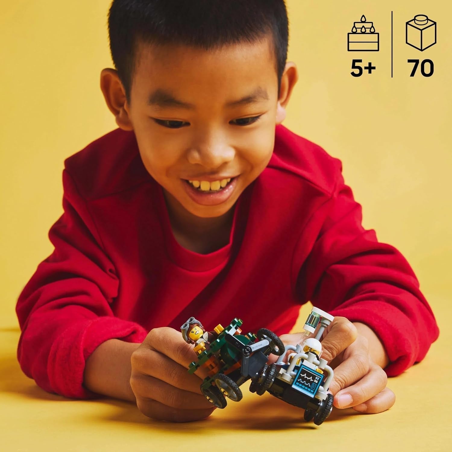 LEGO City Aereo vs. Set auto da corsa per letto d'ospedale - Giocattolo Soapbox per ragazzi e ragazze dai 5 anni - Set da costruzione con 2 minifigure - Regalo di compleanno e di festa 60459 Set da costruzione Besuche den LEGO-Store