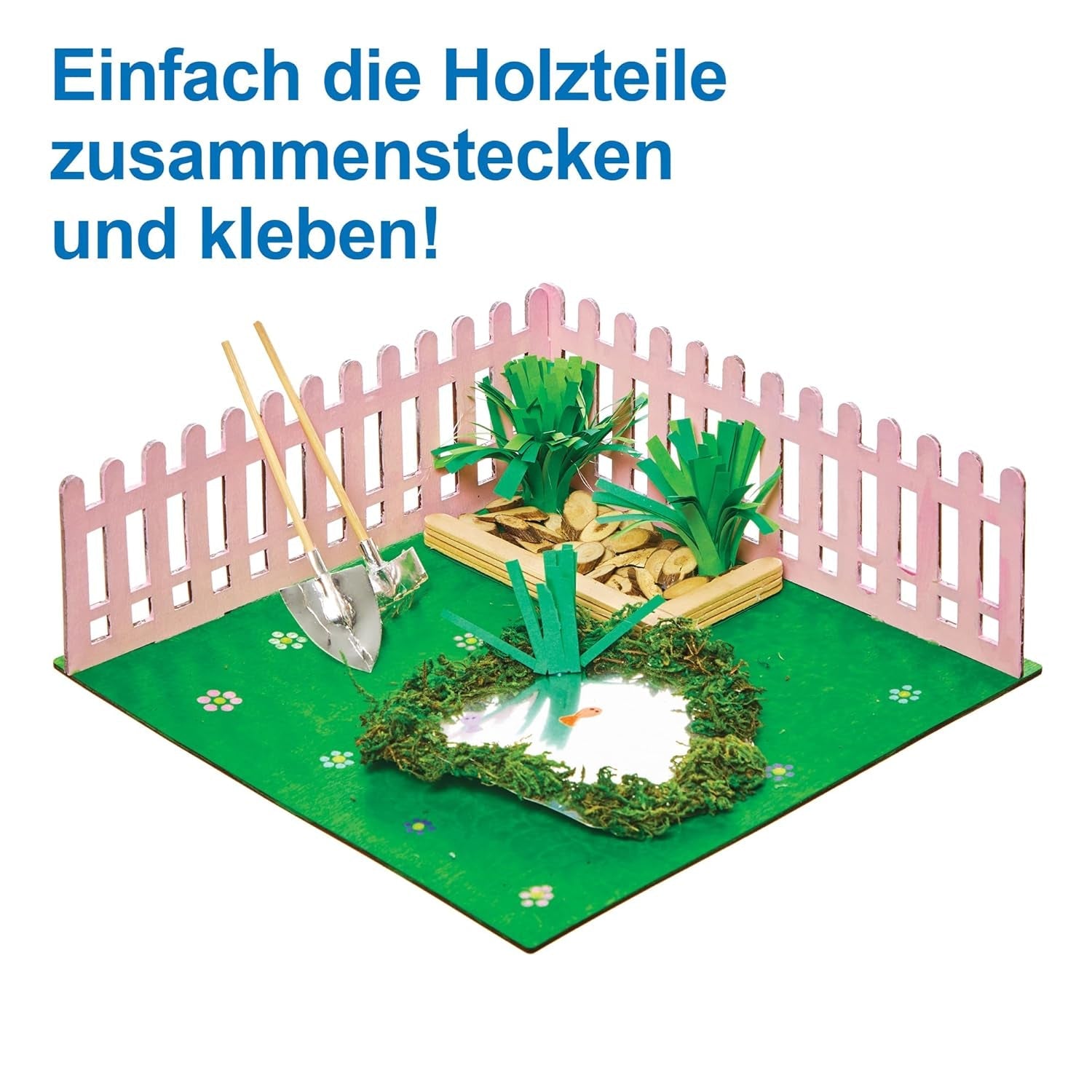 Baker Ross FN256 Mini casa delle bambole da giardino in legno - Confezione da 1 kit per casa delle bambole per bambini