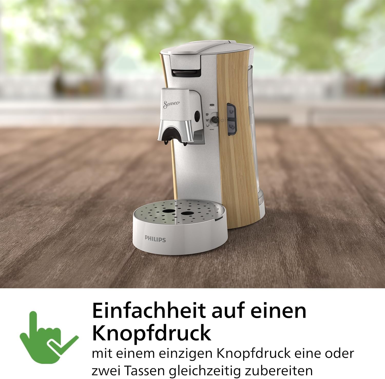 Macchina per caffè espresso con capsule PHILIPS Senseo Select - Intensity Plus, con funzione Memo per 3 specialità di caffè, Crema Plus, prodotto ecologico, alta qualità, bianco seta (CSA240/05)
