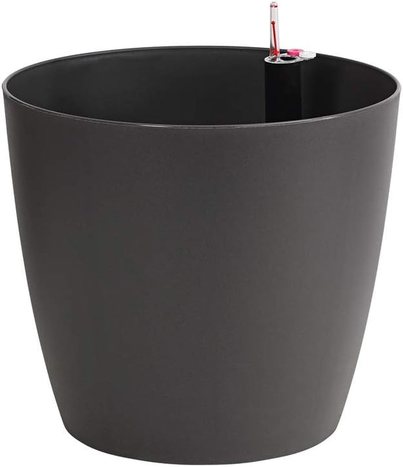 Vaso da fiori Dehner Mila con sistema di irrigazione automatica, Ø 30 cm, altezza 26 cm, plastica, bianco