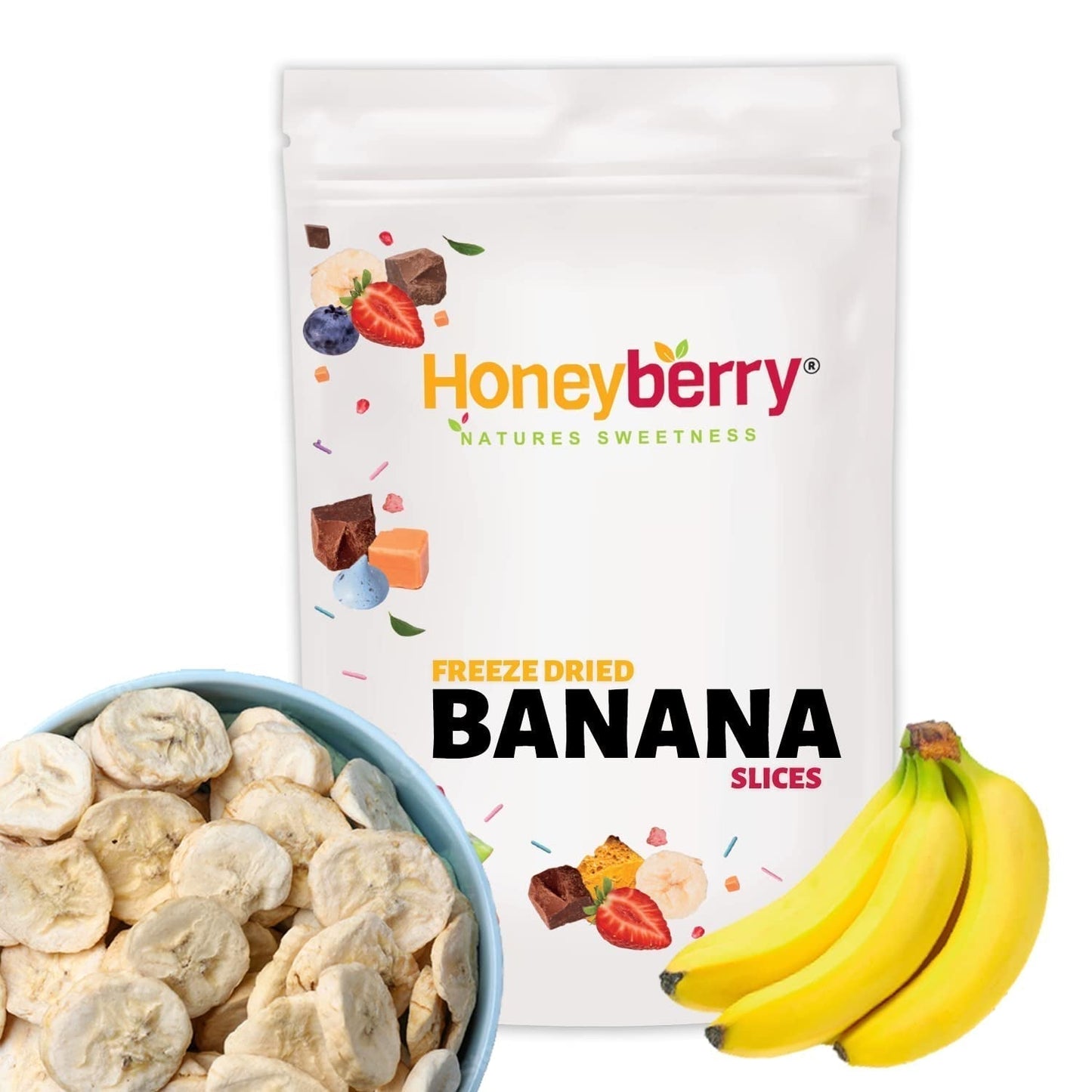Banana a fette liofilizzate 100g - chips di banana liofilizzata - frutta secca liofilizzata - fette di banana essiccata per decorazioni, snack, frullati e dessert Prodotti disidratati Naty Shop 100G