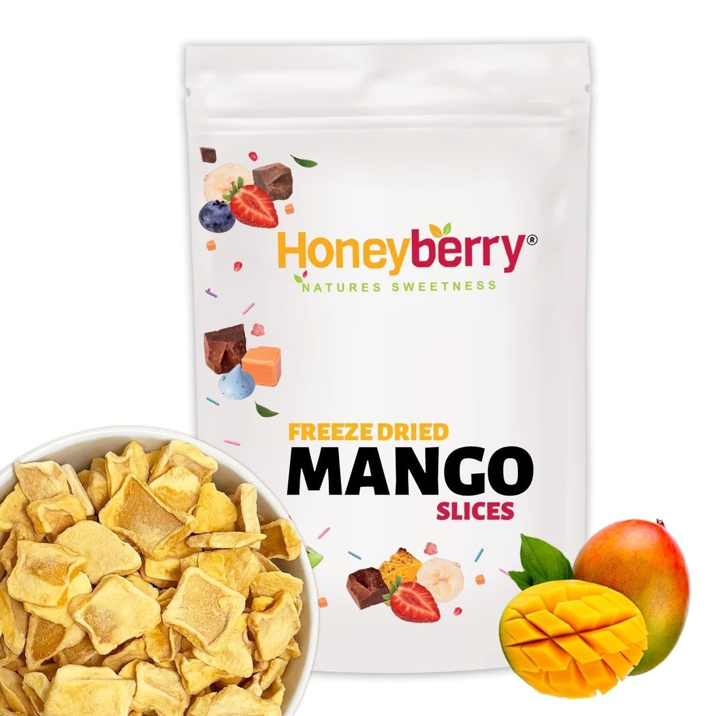 Fette di mango liofilizzato 100g - chips di mango liofilizzato - frutta secca liofilizzata - frutta liofilizzata, mango essiccato per decorazione, snack, frullati, dessert Prodotti disidratati Naty Shop 100G