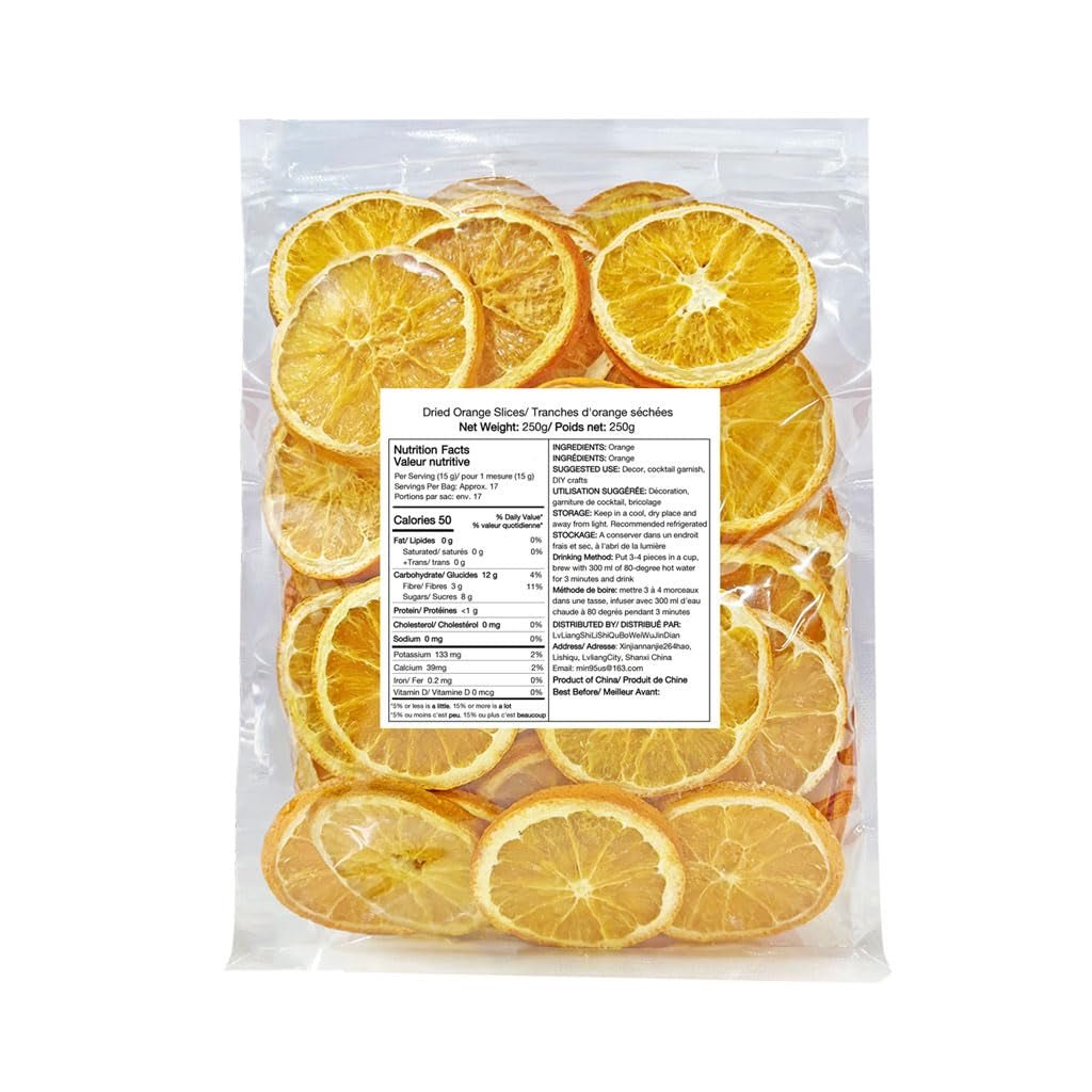 Fette d'arancia essiccate, 250g Fette d'arancia al naturale Decorazioni secche, fette d'arancia essiccate per decorazioni natalizie, Corona dell'Avvento, sapone, fette di frutta Prodotti secchi Naty Shop