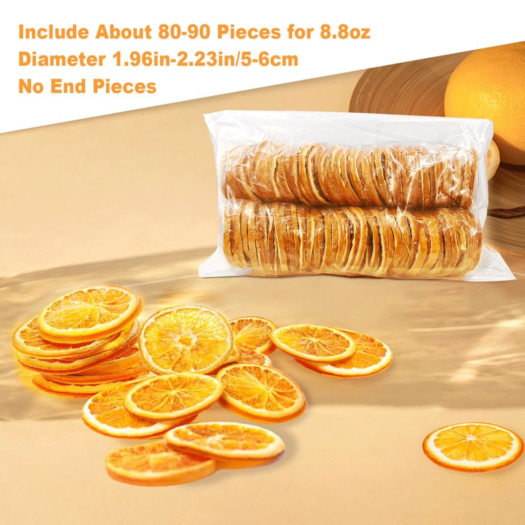 Fette d'arancia essiccate, 250g Fette d'arancia al naturale Decorazioni secche, fette d'arancia essiccate per decorazioni natalizie, Corona dell'Avvento, sapone, fette di frutta Prodotti secchi Naty Shop
