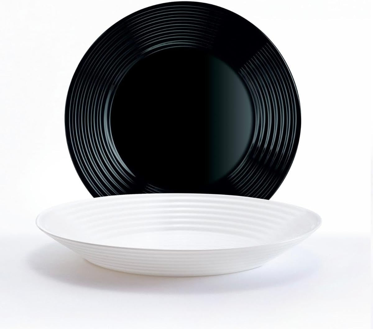 Harena N&b Glasgeschirr, 18-teilig, per 6 persone, bianco e nero