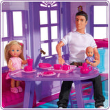 Simba 104661996 - Steffi Love Dreamhouse, grande casetta da gioco, 4 stanze, SENZA BURATTINI, altezza 84 cm, due livelli, campanello funzionale, casa delle bambole pieghevole Naty Shop