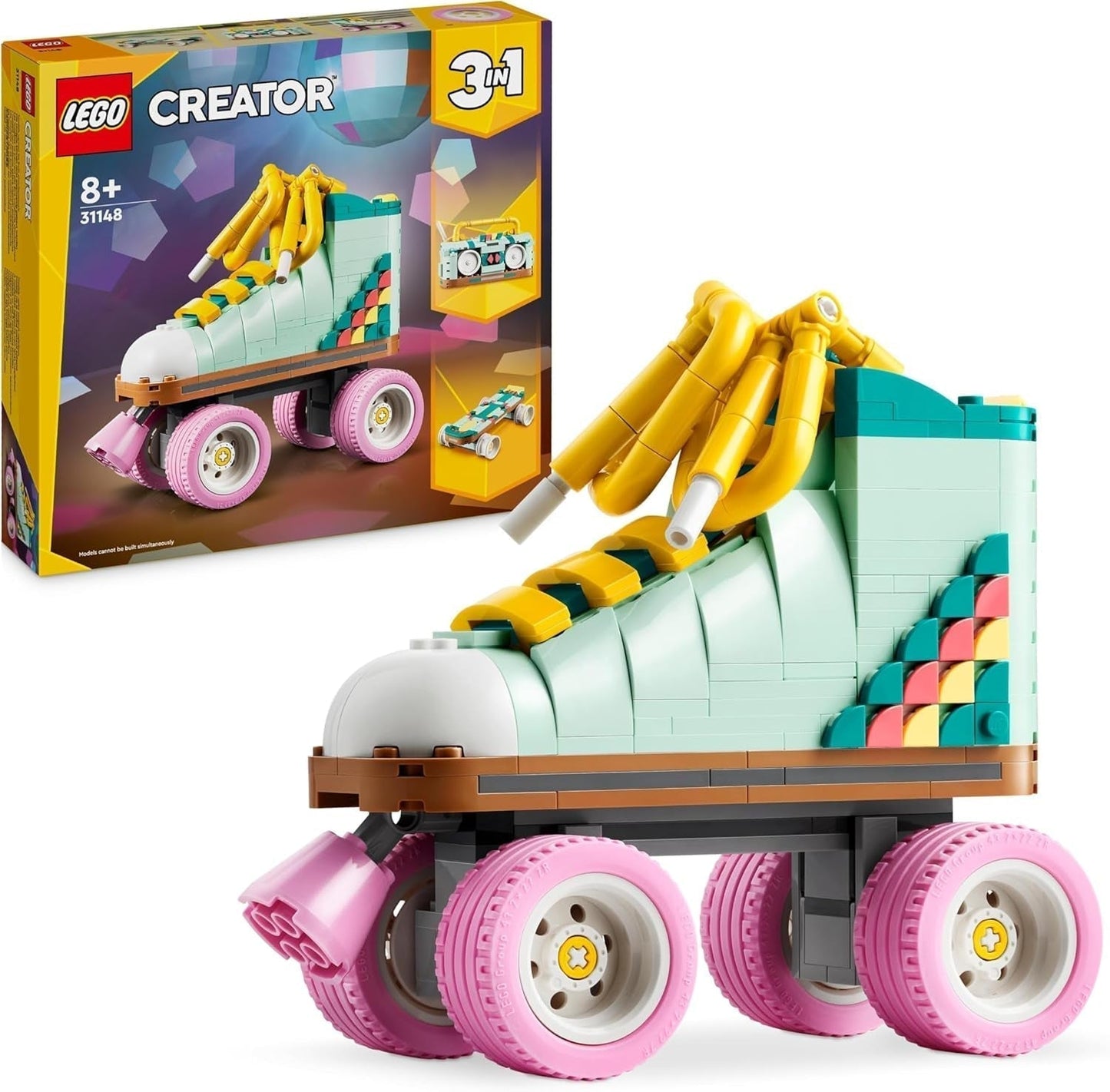 LEGO Creator 3in1 Roller Skate Giocattolo per Ragazze e Ragazzi con Mini Skateboard e Boombox, Arredamento retrò per la Camera da Letto, Regalo di Compleanno per Bambini di 8 Anni 31148 Set da Costruzione Besuche den LEGO-Store Single