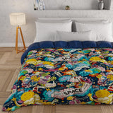 PETTI Artigiani Italiani - Trapunta invernale, Trapunta invernale, Trapunta semplice, Double face, Stampa monocolore e digitale, Microfibra anallergica 100% Made in Italy Trapunte e trapunte Naty Shop Space Letto singolo