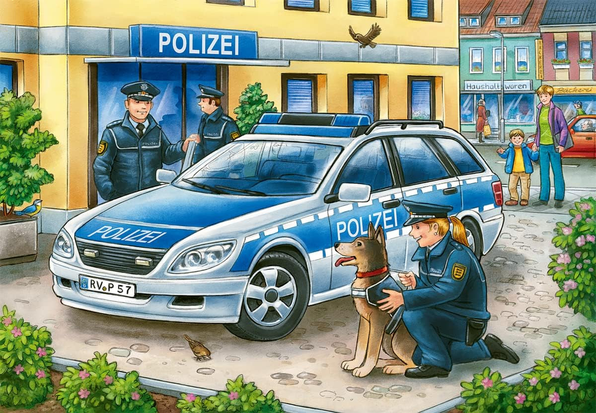 Ravensburger Puzzle per bambini - 07574 Polizia e vigili del fuoco - Puzzle per bambini dai 3 anni, con 2X12 pezzi Puzzle Naty Shop