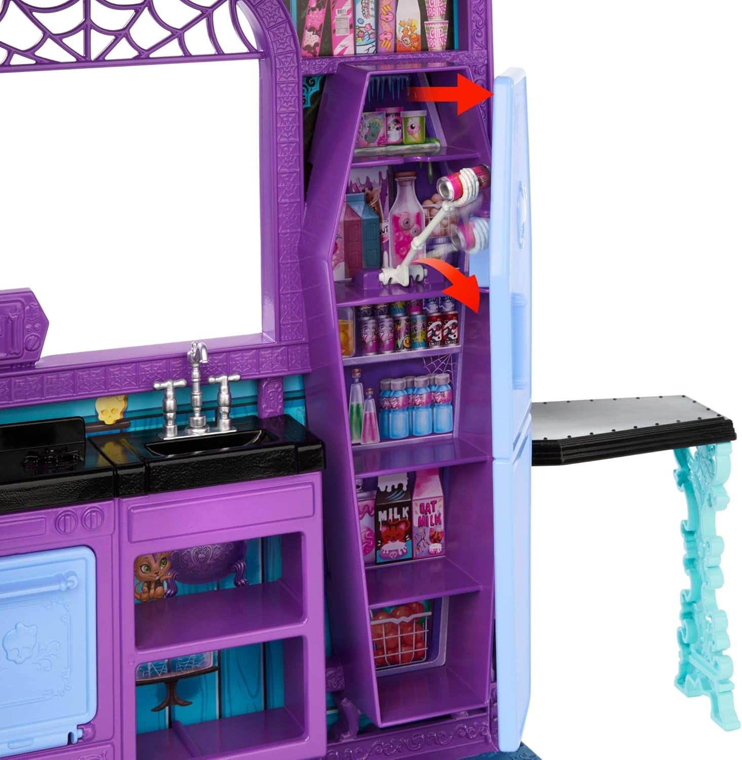 Casa delle bambole Monster High Buh-tique Hotel, set da gioco pieghevole con sorprese spaventose in ogni stanza e oltre 13 set da gioco, inclusi mobili e accessori, JBF16