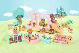 BABY nato 904763 Baby Surprise Bus - mini autobus giocattolo rosa con 2 bambole esclusive, passeggino triplo, altalena, giostra, scivolo e altalena tripla.