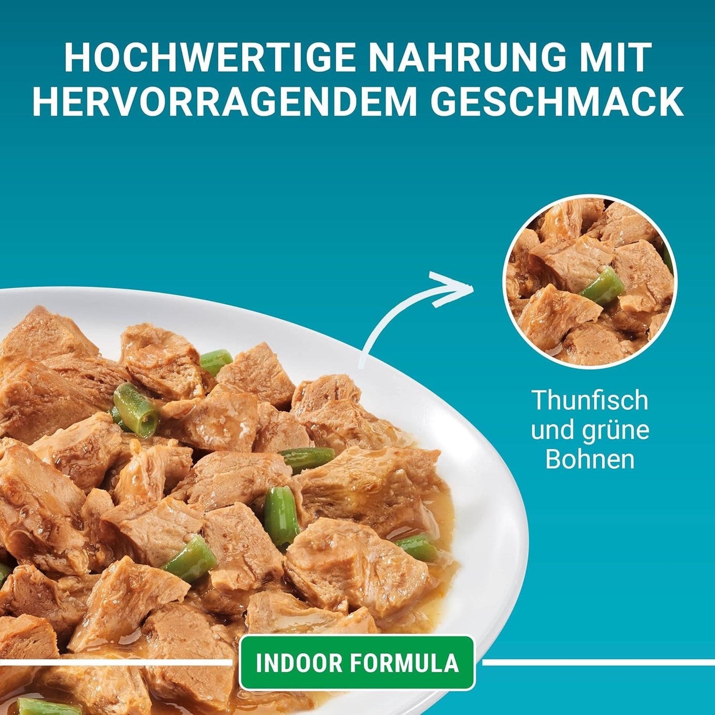 PURINA ONE Indoor Formula Cibo umido per gatti, teneri bocconcini in salsa per gatti fatti in casa con tonno, confezione da 26 (26 x 85 g)